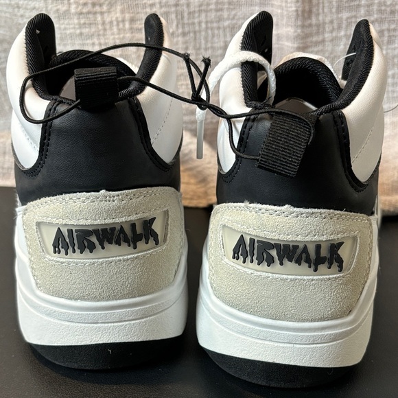 Airwalk White and Black High-Top Sneakers All Leather Various sizes - Picture 2 of 5